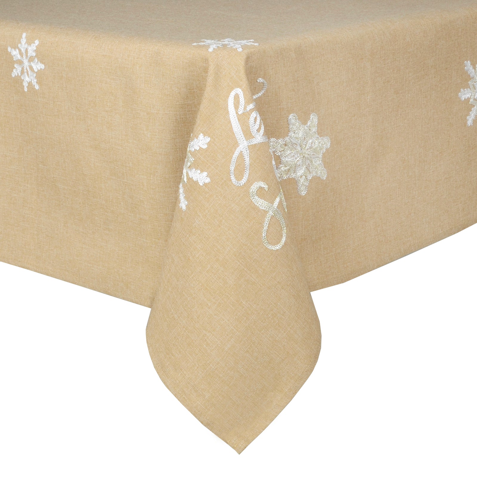 Mr Crimbo Let it Snow Embroidered Tablecloth/Napkin - MrCrimbo.co.uk -XS5870 - Biscuit -christmas napkins